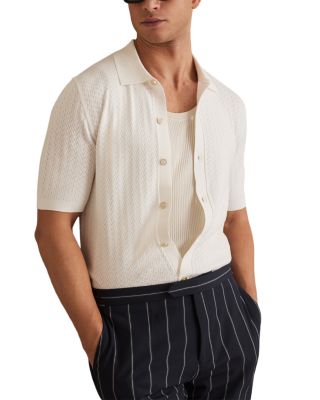 REISS - Thames Slim Fit Textured Short Sleeve Shirt