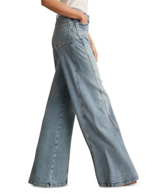 Fern Twist Seam High Rise Wide Leg Jeans in Light Blue