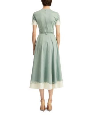 Short Sleeve Abstract Poplin Dress