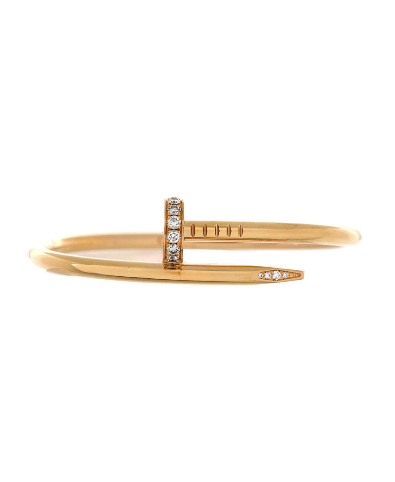 Pre-Owned Cartier Classic Juste un Clou Bracelet 18K Rose Gold with Diamonds