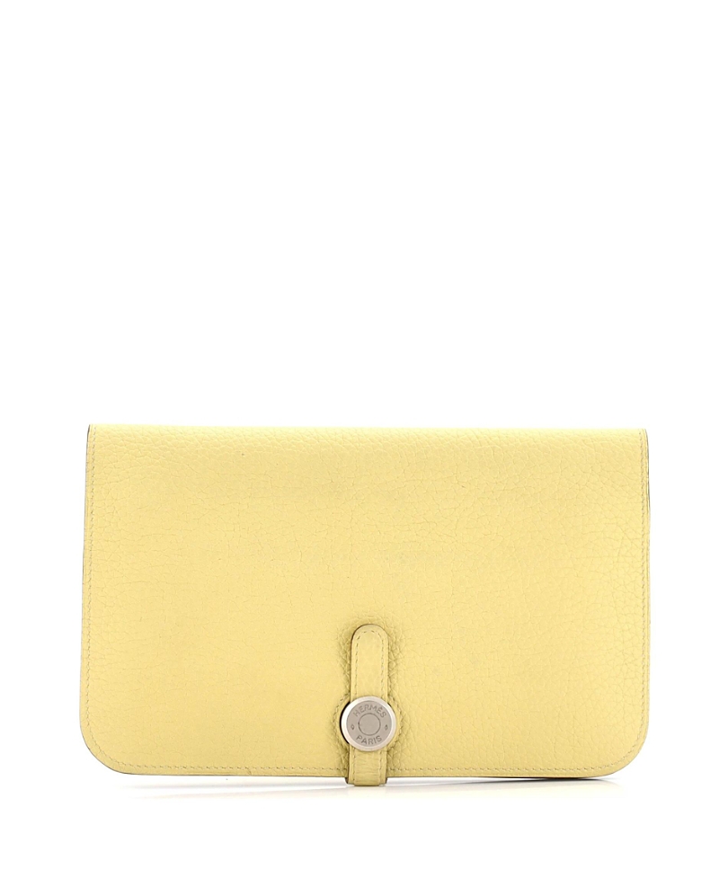 Pre-owned Pre-owned Hermes Hermes Dogon Duo Combined Wallet Leather In Yellow