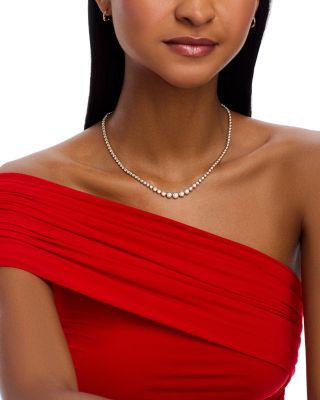 Diamond Bezel Tennis Choker Necklace in 14K Yellow Gold, 6.0 tcw