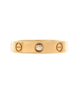 Pre-Owned Cartier Love Wedding Band 1 Diamond Ring 18K Gold with Diamond