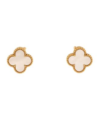 Pre-Owned Van Cleef & Arpels Vintage Alhambra Earrings 18K Gold and Mother of Pearl