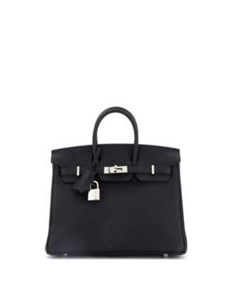 Pre-Owned HERMÈS - Birkin 25 Handbag Black Togo with Palladium Hardware