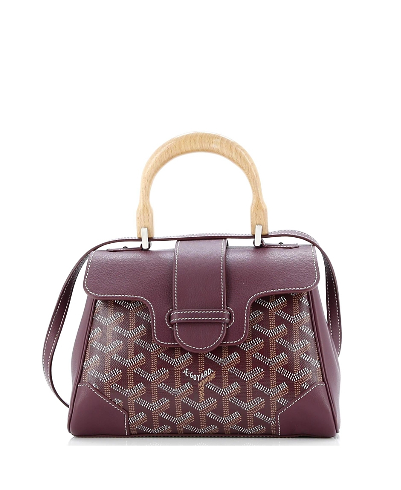 Pre-owned Pre-owned Goyard Goyard Mini Saigon Top Handle Bag Coated Canvas With Leather In Red