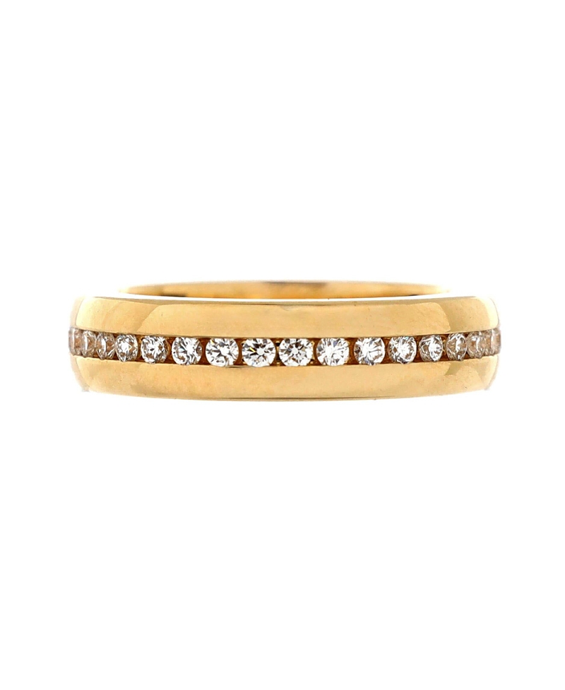 Pre-owned Pre-owned Harry Winston Harry Winston Hw Logo Band Ring 18k Gold And Diamonds