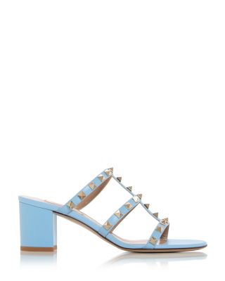 Women&#39;s Rockstud Block Heel Slide Sandals