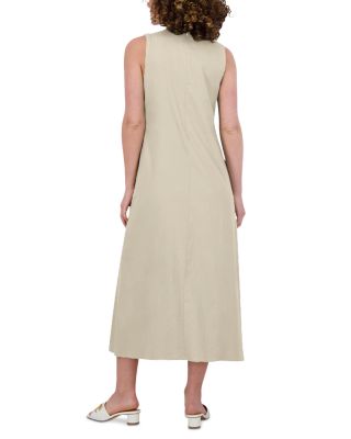 Linen&nbsp;Blend Crewneck Maxi Dress