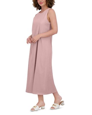 Linen&nbsp;Blend Crewneck Maxi Dress