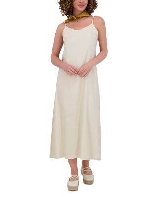 Linen Blend A Line Slip Dress