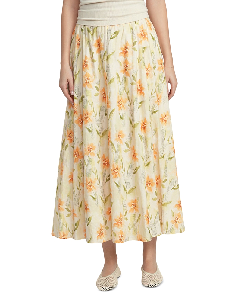 Point Linen Panel Skirt