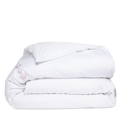 Christian Fischbacher Foglia Embroidered Sateen Duvet Cover, Queen