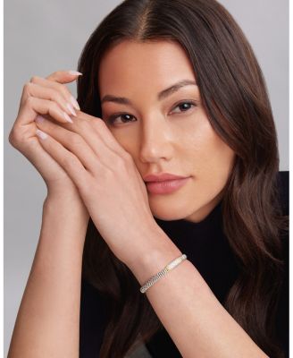 18K Gold & Sterling Silver Diamond Lux Pav&eacute; Station Bracelet, 6mm