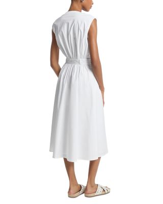 Poplin Belted Midi Dress