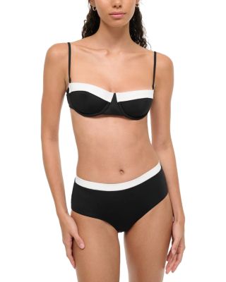 STAUD - Jo Balconette Bikini Top & Devon High Rise Bikini Bottom