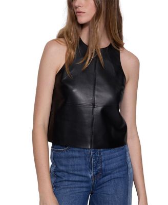 Rebecca Minkoff - Nora Faux Leather Halter Top