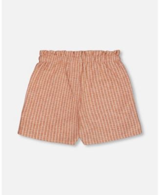 Girls' Linen Short with Pockets- Little Kid