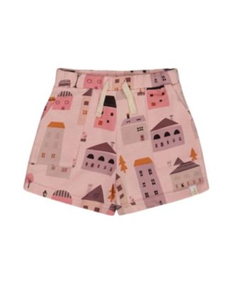 Deux par Deux - Girls' Printed French Terry Houses Shorts - Little Kid