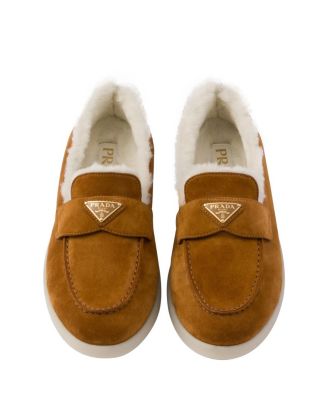 Women's Suede and Shearling Loafers