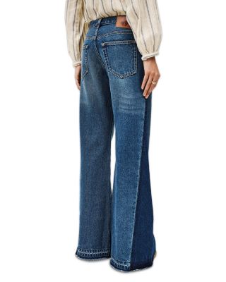 Vadou High Rise Wide Leg Jeans in Light Used Blue