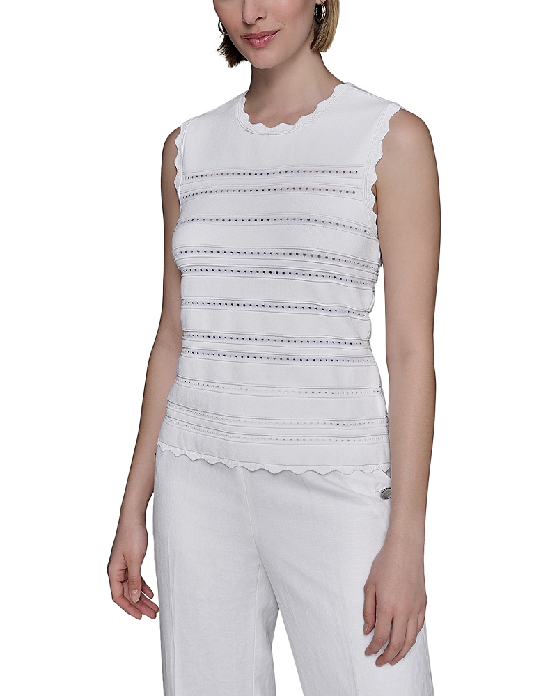 Shop Karl Lagerfeld Scallop Edge Tank Top