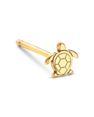14K Yellow Gold Itty Bitty Turtle Stud Earring