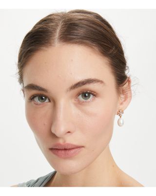 Moondance Pearl and Pav&eacute; Drop Earrings