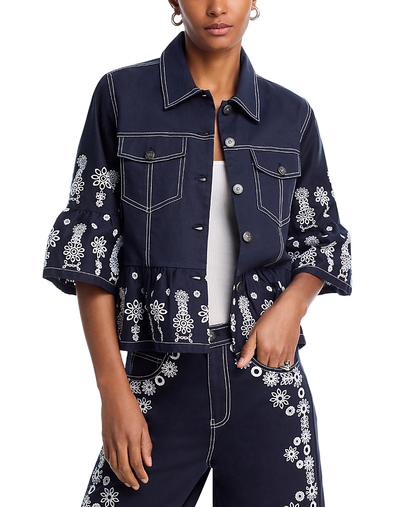 Cinq a Sept Mazie Eyelet Mandie Denim Jacket
