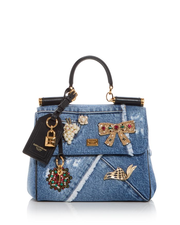Denim Top Handle Bag