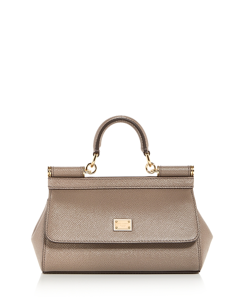 Dolce & Gabbana Leather Top Handle Bag In Nude
