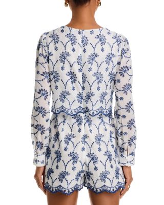 Eyelet Long Sleeve Romper - Exclusive