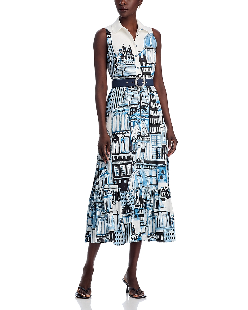 Elie Tahari Francia City Of Dreams Belted Shirtdress