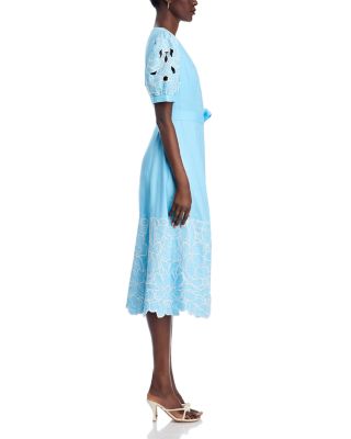 The Jade Linen Eyelet Dress