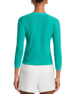 Irvin Pointelle Cropped Cardigan