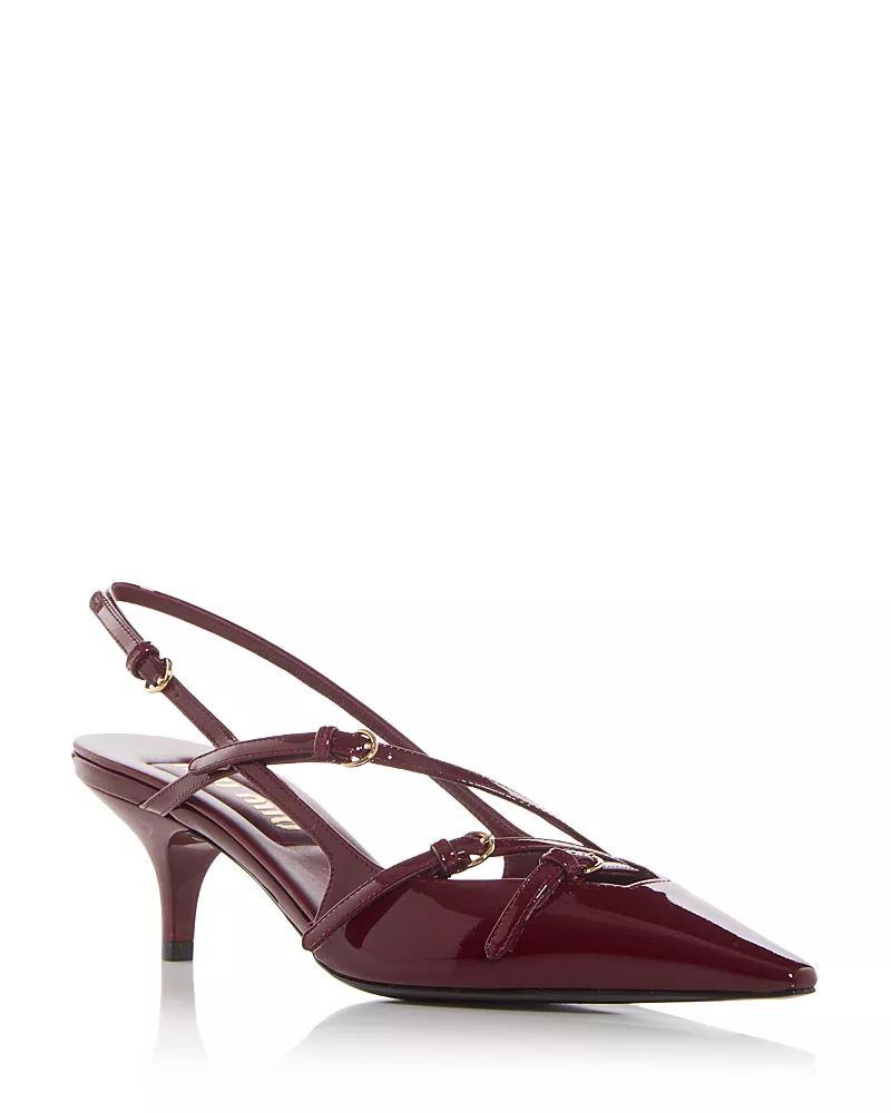 Miu Miu Women's Pointed Toe Slingback Sandals