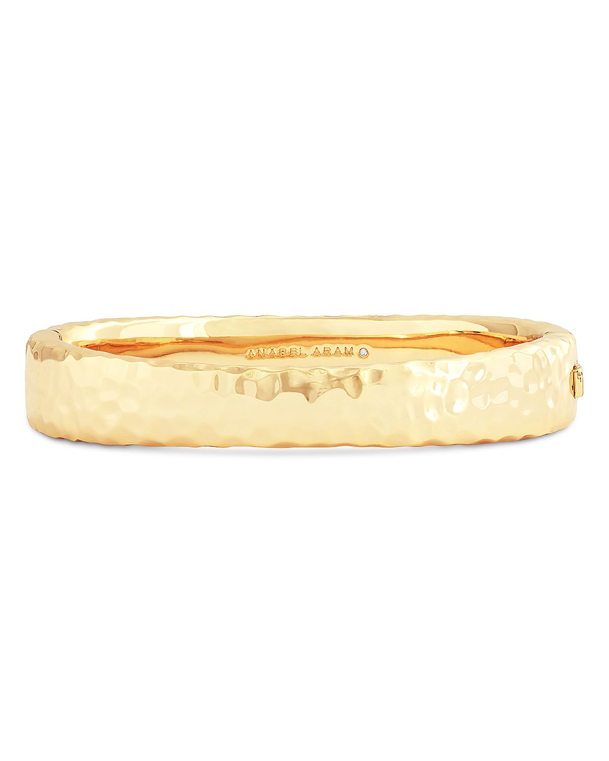 Anabel Aram Farrier 18K Yellow Gold Plated or Sterling Silver Wide Hinged Bangle Bracelet