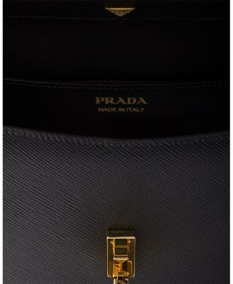 Saffiano Leather Flap Shoulder Bag