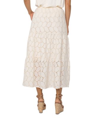 Tiered Eyelet Maxi Skirt