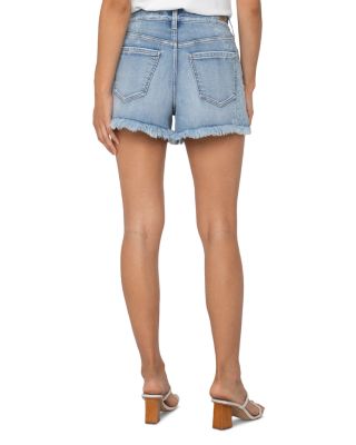 Christine High Rise Frayed Hem Shorts 