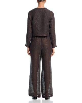 Stella Crewneck Cardigan, Top & Wide Leg Pants