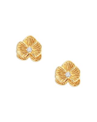 Anabel Aram - Pav&eacute; Orchid Stud Earrings