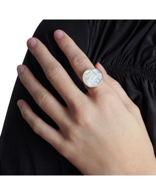 Mother Of Pearl Pegasus Coin Signet Ring