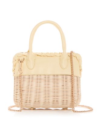 AQUA - Rattan Vanity Top Handle Bag - Exclusive