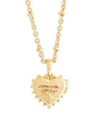 Small Heart Locket Pendant Necklace, 16"-17"