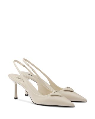 Women's Saffiano Patent Leather Slingback Pumps