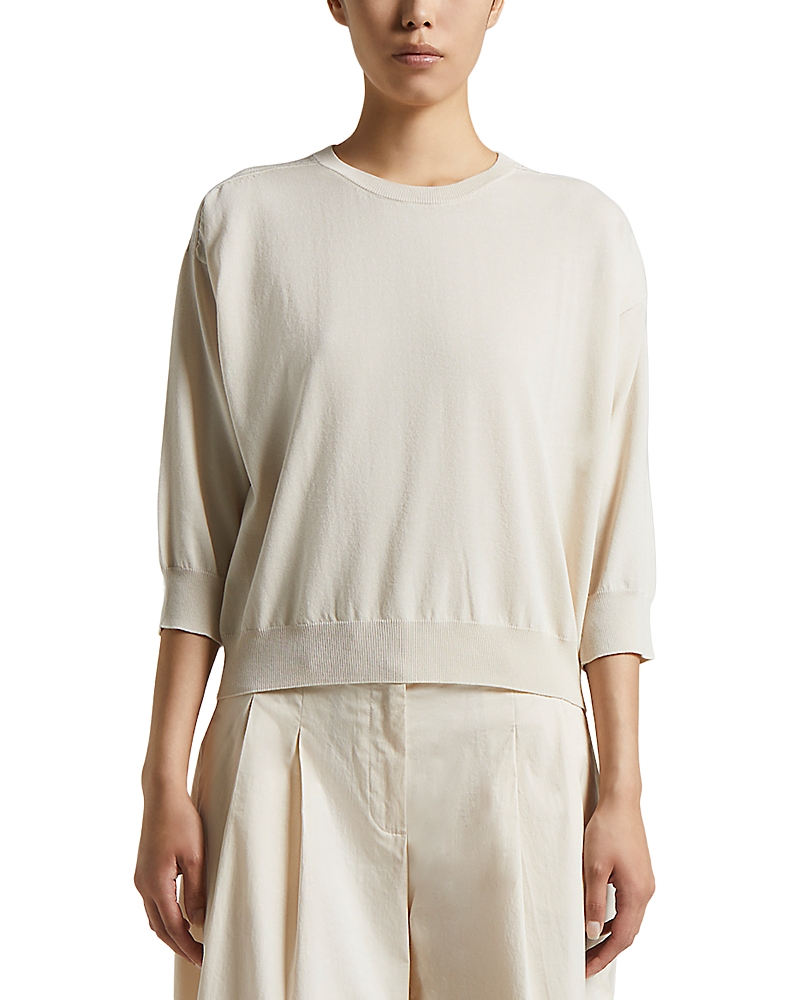 Shop Peserico Knitted 3/4 Sleeve Sweater