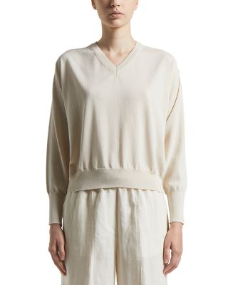 Knitted V Neck Long Sleeve Sweater