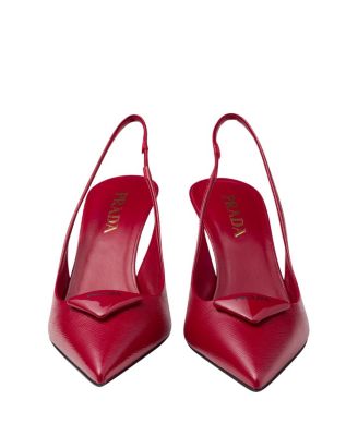 Women's Saffiano Patent Leather Slingback Pumps