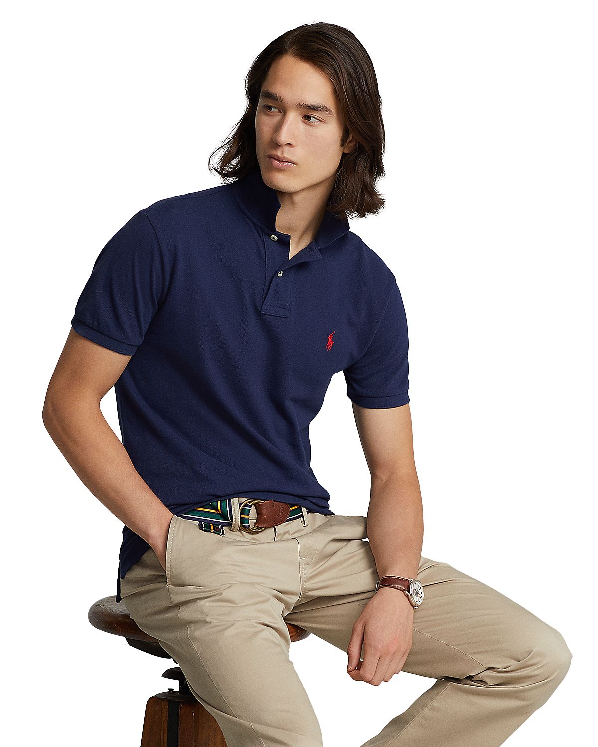 Polo Ralph Lauren Custom Slim Fit Mesh Polo Shirt